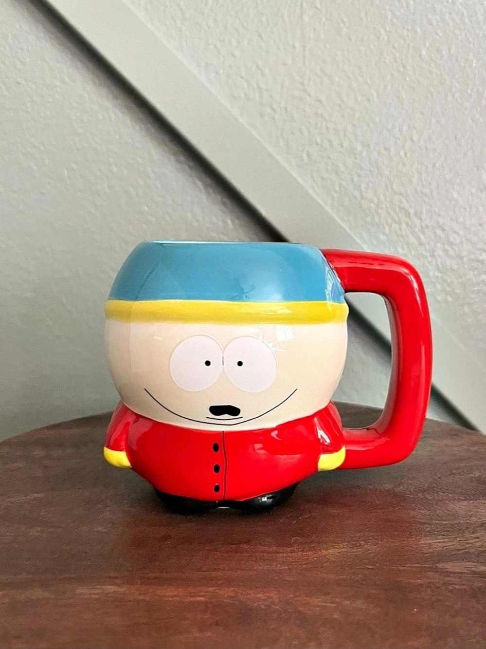 New South Park Eric Cartman 3D Sculpted Ceramic Mug Red & Blue